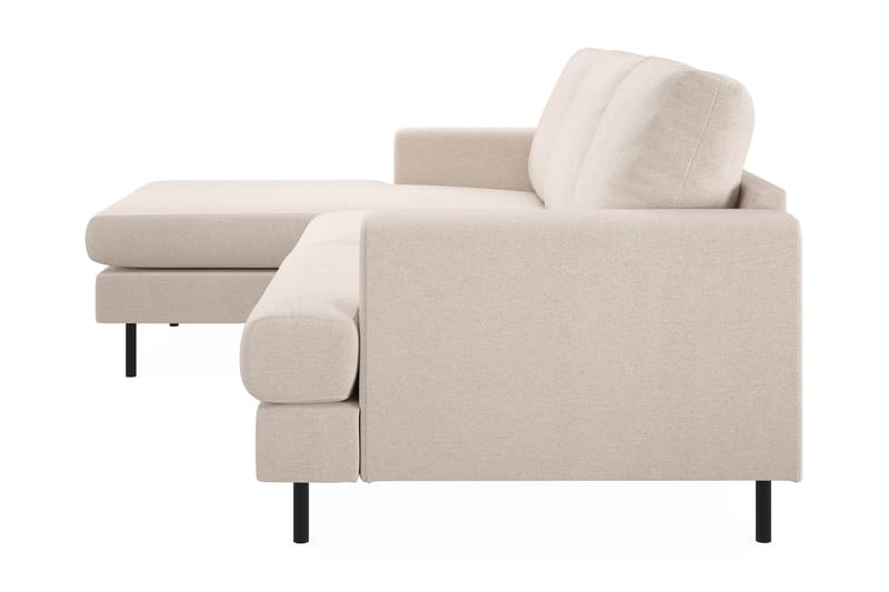 Menard Compact 3-sits Vänstervänd L-formad Divansoffa i Tyg - Beige - Möbler - Soffa - Divansoffor & schäslongsoffa