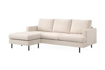 Menard Compact 3-sits Vänstervänd L-formad Divansoffa i Tyg - Beige - Möbler - Soffa - Divansoffor & schäslongsoffa