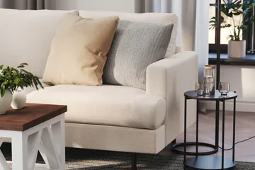 Menard Compact 3-sits Vänstervänd L-formad Divansoffa i Tyg - Beige - Möbler - Soffa - Divansoffor & schäslongsoffa