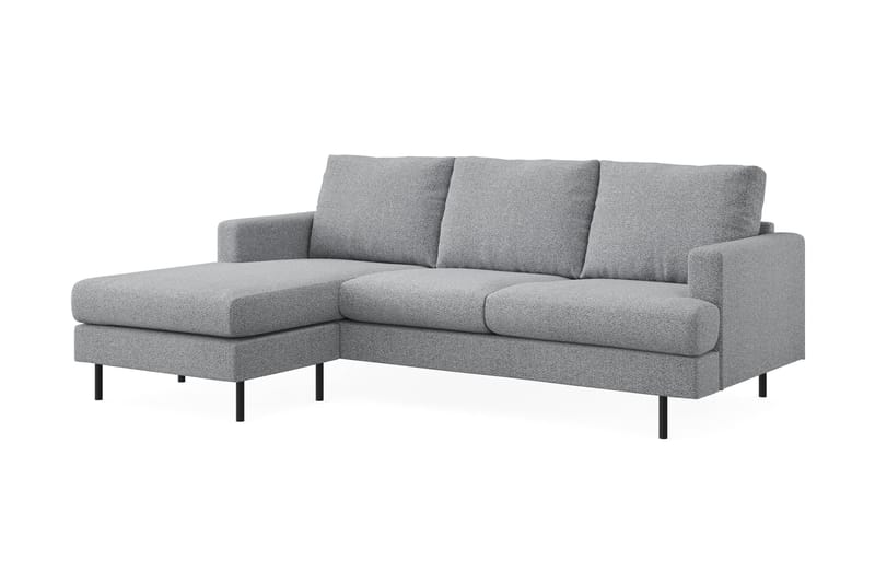 Menard Compact 3-sits Vänstervänd L-formad Divansoffa i Tyg - Grå - Möbler - Soffa - Divansoffor & schäslongsoffa