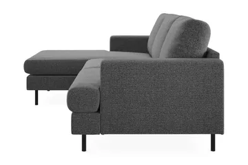Menard Compact 3-sits Vänstervänd L-formad Divansoffa i Tyg - Mörkgrå - Möbler - Soffa - Divansoffor & schäslongsoffa