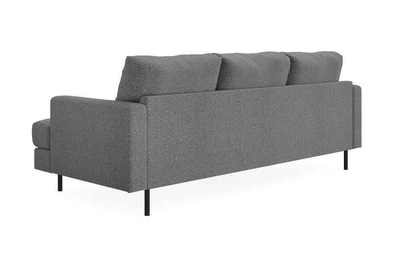 Menard Compact 3-sits Vänstervänd L-formad Divansoffa i Tyg - Mörkgrå - Möbler - Soffa - Divansoffor & schäslongsoffa