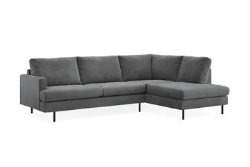 Menard Compact 4-sits Högervänd L-formad Schäslongsoffa i Manchester - Grå - Möbler - Soffa - Divansoffor & schäslongsoffa