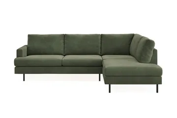 Menard Compact 4-sits Högervänd L-formad Schäslongsoffa i Manchester - Grön - Möbler - Soffa - Divansoffor & schäslongsoffa
