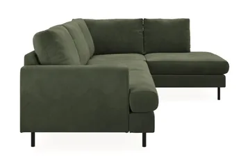 Menard Compact 4-sits Högervänd L-formad Schäslongsoffa i Manchester - Grön - Möbler - Soffa - Divansoffor & schäslongsoffa