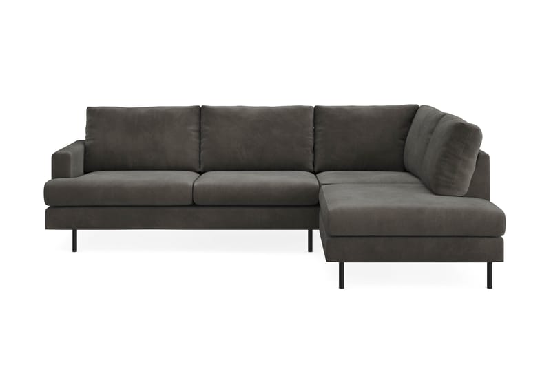 Menard Compact 4-sits Högervänd L-formad Schäslongsoffa i Manchester - Mörkgrå - Möbler - Soffa - Divansoffor & schäslongsoffa
