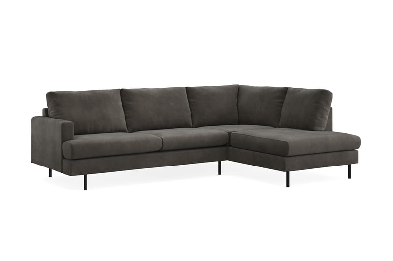 Menard Compact 4-sits Högervänd L-formad Schäslongsoffa i Manchester - Mörkgrå - Möbler - Soffa - Divansoffor & schäslongsoffa