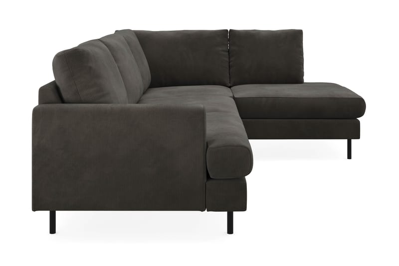 Menard Compact 4-sits Högervänd L-formad Schäslongsoffa i Manchester - Mörkgrå - Möbler - Soffa - Divansoffor & schäslongsoffa