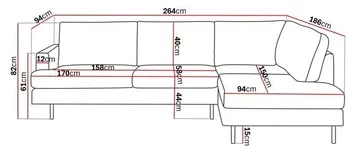 Menard Compact 4-sits Högervänd L-formad Schäslongsoffa i Manchester - Mörkgrå - Möbler - Soffa - Divansoffor & schäslongsoffa