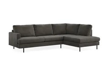 Menard Compact 4-sits Högervänd L-formad Schäslongsoffa i Manchester - Mörkgrå - Möbler - Soffa - Divansoffor & schäslongsoffa