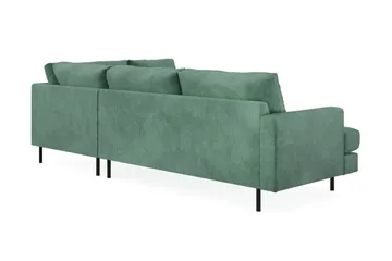 Menard Compact 4-sits Högervänd L-formad Schäslongsoffa i Sammet - Mörkgrön - Möbler - Soffa - Divansoffor & schäslongsoffa