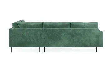 Menard Compact 4-sits Högervänd L-formad Schäslongsoffa i Sammet - Mörkgrön - Möbler - Soffa - Divansoffor & schäslongsoffa