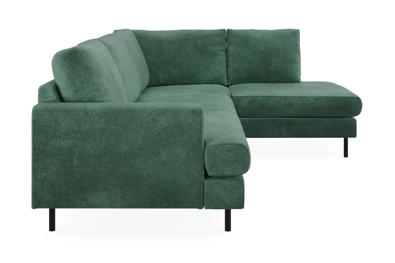 Menard Compact 4-sits Högervänd L-formad Schäslongsoffa i Sammet - Mörkgrön - Möbler - Soffa - Divansoffor & schäslongsoffa