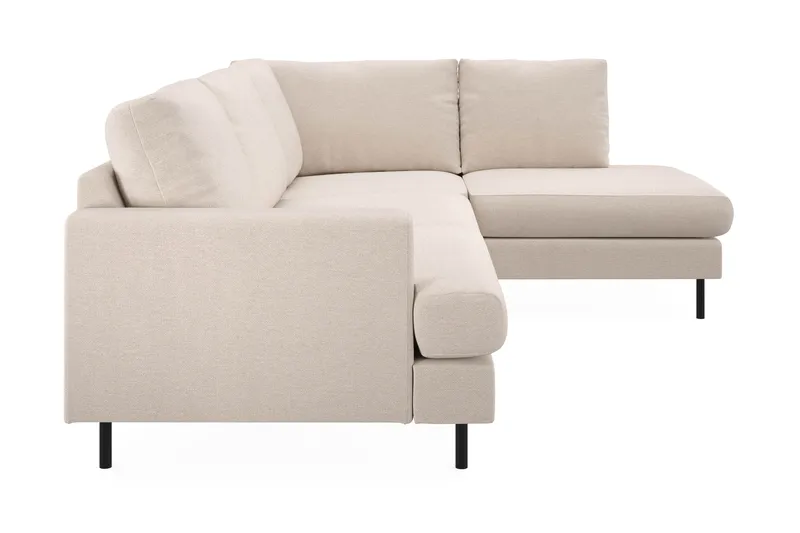 Menard Compact 4-sits Högervänd L-formad Schäslongsoffa i Tyg - Beige - Möbler - Soffa - Divansoffor & schäslongsoffa
