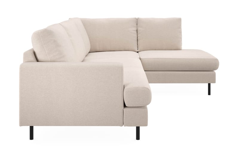 Menard Compact 4-sits Högervänd L-formad Schäslongsoffa i Tyg - Beige - Möbler - Soffa - Divansoffor & schäslongsoffa