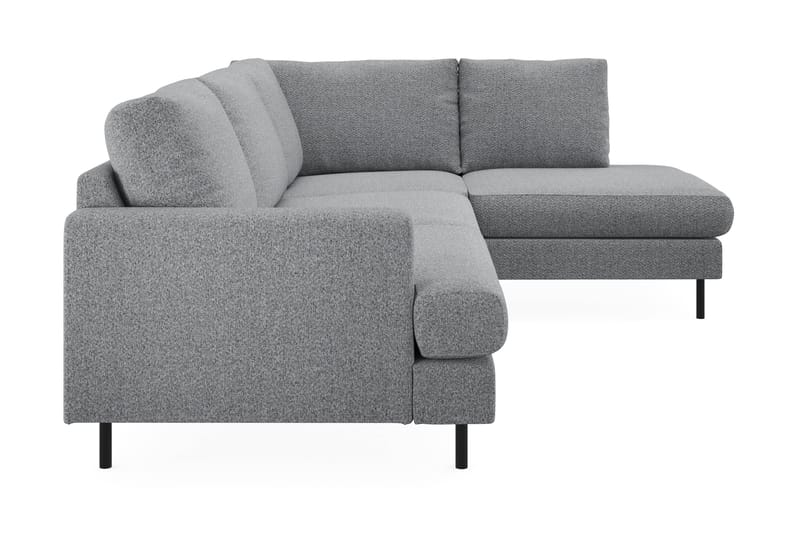 Menard Compact 4-sits Högervänd L-formad Schäslongsoffa i Tyg - Grå - Möbler - Soffa - Divansoffor & schäslongsoffa