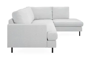 Menard Compact 4-sits Högervänd L-formad Schäslongsoffa i Tyg - Ljusgrå - Möbler - Soffa - Divansoffor & schäslongsoffa
