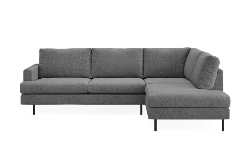Menard Compact 4-sits Högervänd L-formad Schäslongsoffa i Tyg - Mörkgrå - Möbler - Soffa - Divansoffor & schäslongsoffa