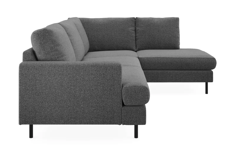 Menard Compact 4-sits Högervänd L-formad Schäslongsoffa i Tyg - Mörkgrå - Möbler - Soffa - Divansoffor & schäslongsoffa