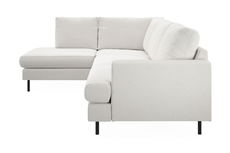 Menard Compact 4-sits Vänstervänd L-formad Schäslongsoffa i Bouclé - Vit - Möbler - Soffa - Divansoffor & schäslongsoffa