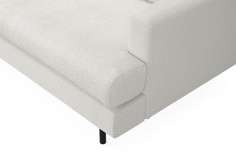 Menard Compact 4-sits Vänstervänd L-formad Schäslongsoffa i Bouclé - Vit - Möbler - Soffa - Divansoffor & schäslongsoffa