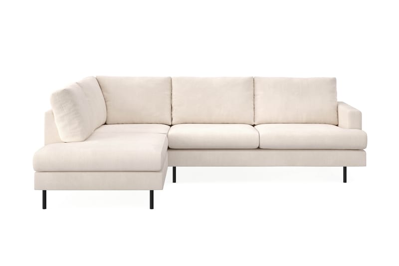 Menard Compact 4-sits Vänstervänd L-formad Schäslongsoffa i Manchester - Beige - Möbler - Soffa - Divansoffor & schäslongsoffa