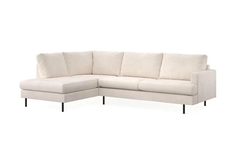 Menard Compact 4-sits Vänstervänd L-formad Schäslongsoffa i Manchester - Beige - Möbler - Soffa - Divansoffor & schäslongsoffa