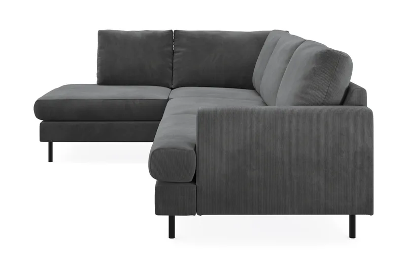 Menard Compact 4-sits Vänstervänd L-formad Schäslongsoffa i Manchester - Grå - Möbler - Soffa - Divansoffor & schäslongsoffa
