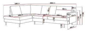 Menard Compact 4-sits Vänstervänd L-formad Schäslongsoffa i Manchester - Grå - Möbler - Soffa - Divansoffor & schäslongsoffa