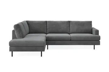 Menard Compact 4-sits Vänstervänd L-formad Schäslongsoffa i Manchester - Grå - Möbler - Soffa - Divansoffor & schäslongsoffa