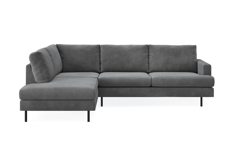 Menard Compact 4-sits Vänstervänd L-formad Schäslongsoffa i Manchester - Grå - Möbler - Soffa - Divansoffor & schäslongsoffa