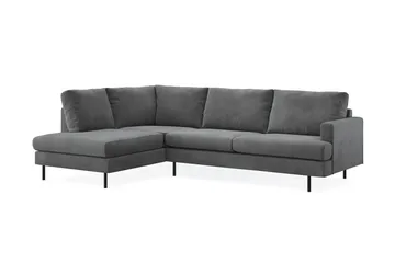 Menard Compact 4-sits Vänstervänd L-formad Schäslongsoffa i Manchester - Grå - Möbler - Soffa - Divansoffor & schäslongsoffa