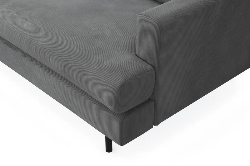 Menard Compact 4-sits Vänstervänd L-formad Schäslongsoffa i Manchester - Grå - Möbler - Soffa - Divansoffor & schäslongsoffa