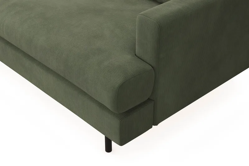 Menard Compact 4-sits Vänstervänd L-formad Schäslongsoffa i Manchester - Grön - Möbler - Soffa - Divansoffor & schäslongsoffa