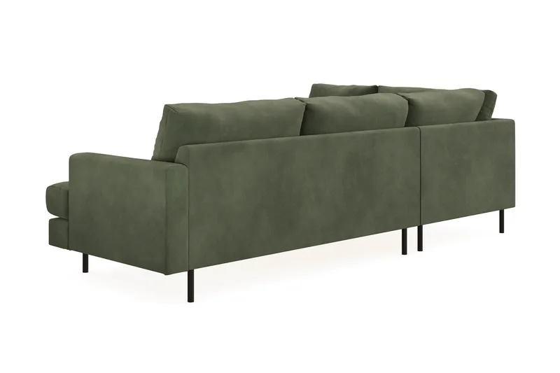 Menard Compact 4-sits Vänstervänd L-formad Schäslongsoffa i Manchester - Grön - Möbler - Soffa - Divansoffor & schäslongsoffa