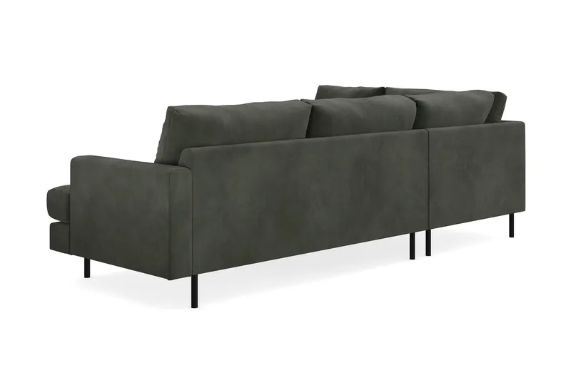 Menard Compact 4-sits Vänstervänd L-formad Schäslongsoffa i Manchester - Mörkgrön - Möbler - Soffa - Divansoffor & schäslongsoffa