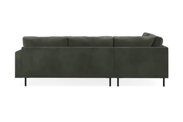 Menard Compact 4-sits Vänstervänd L-formad Schäslongsoffa i Manchester - Mörkgrön - Möbler - Soffa - Divansoffor & schäslongsoffa