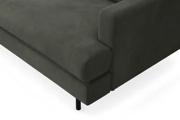 Menard Compact 4-sits Vänstervänd L-formad Schäslongsoffa i Manchester - Mörkgrön - Möbler - Soffa - Divansoffor & schäslongsoffa