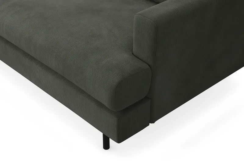 Menard Compact 4-sits Vänstervänd L-formad Schäslongsoffa i Manchester - Mörkgrön - Möbler - Soffa - Divansoffor & schäslongsoffa
