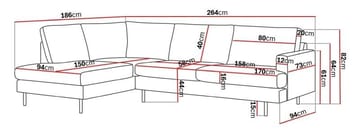 Menard Compact 4-sits Vänstervänd L-formad Schäslongsoffa i Manchester - Mörkgrön - Möbler - Soffa - Divansoffor & schäslongsoffa