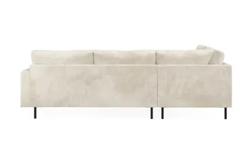 Menard Compact 4-sits Vänstervänd L-formad Schäslongsoffa i Sammet - Krämvit - Möbler - Soffa - Divansoffor & schäslongsoffa