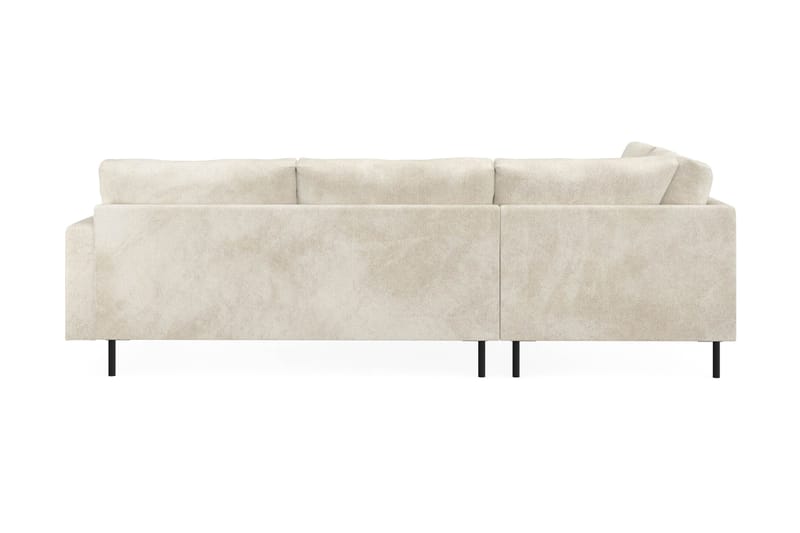Menard Compact 4-sits Vänstervänd L-formad Schäslongsoffa i Sammet - Krämvit - Möbler - Soffa - Divansoffor & schäslongsoffa