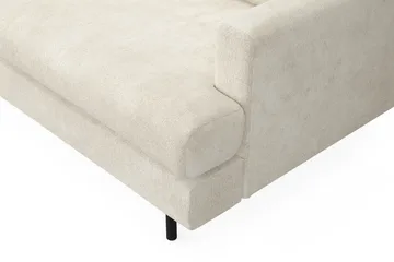 Menard Compact 4-sits Vänstervänd L-formad Schäslongsoffa i Sammet - Krämvit - Möbler - Soffa - Divansoffor & schäslongsoffa