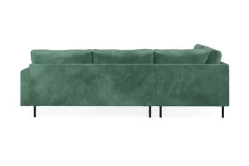 Menard Compact 4-sits Vänstervänd L-formad Schäslongsoffa i Sammet - Mörkgrön - Möbler - Soffa - Divansoffor & schäslongsoffa