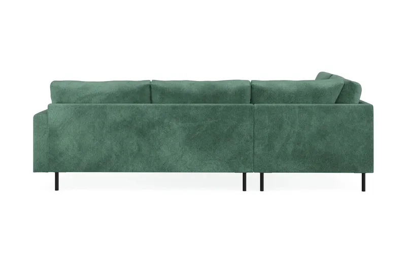 Menard Compact 4-sits Vänstervänd L-formad Schäslongsoffa i Sammet - Mörkgrön - Möbler - Soffa - Divansoffor & schäslongsoffa
