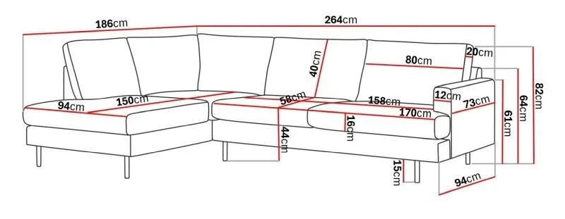 Menard Compact 4-sits Vänstervänd L-formad Schäslongsoffa i Sammet - Mörkgrön - Möbler - Soffa - Divansoffor & schäslongsoffa