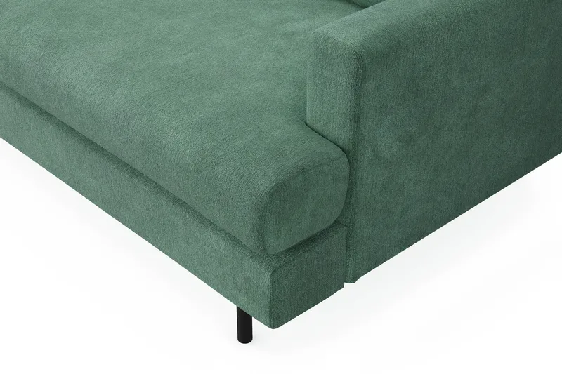 Menard Compact 4-sits Vänstervänd L-formad Schäslongsoffa i Sammet - Mörkgrön - Möbler - Soffa - Divansoffor & schäslongsoffa