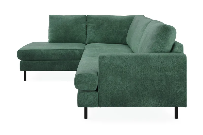Menard Compact 4-sits Vänstervänd L-formad Schäslongsoffa i Sammet - Mörkgrön - Möbler - Soffa - Divansoffor & schäslongsoffa