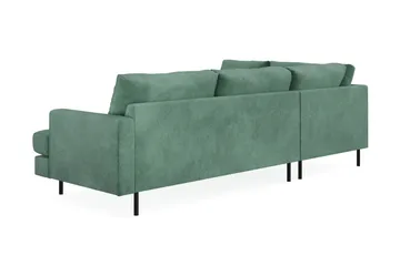 Menard Compact 4-sits Vänstervänd L-formad Schäslongsoffa i Sammet - Mörkgrön - Möbler - Soffa - Divansoffor & schäslongsoffa