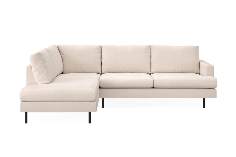 Menard Compact 4-sits Vänstervänd L-formad Schäslongsoffa i Tyg - Beige - Möbler - Soffa - Divansoffor & schäslongsoffa